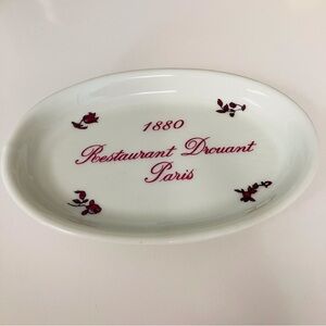 Ashtray porcelain GDA Limoges Restaurant Drouant Paris oval design